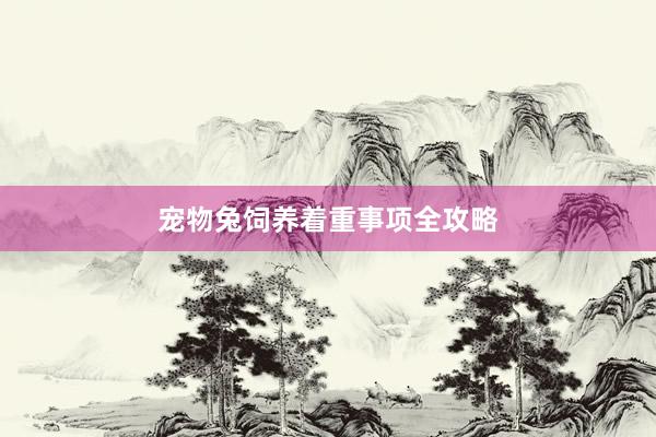宠物兔饲养着重事项全攻略