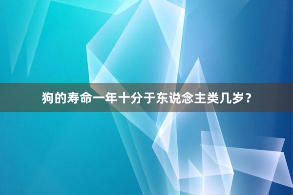 狗的寿命一年十分于东说念主类几岁？