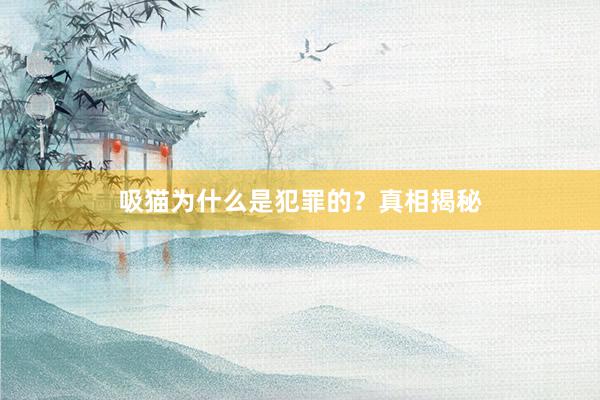 吸猫为什么是犯罪的？真相揭秘