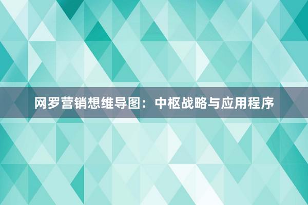 网罗营销想维导图:中枢战略与应用程序